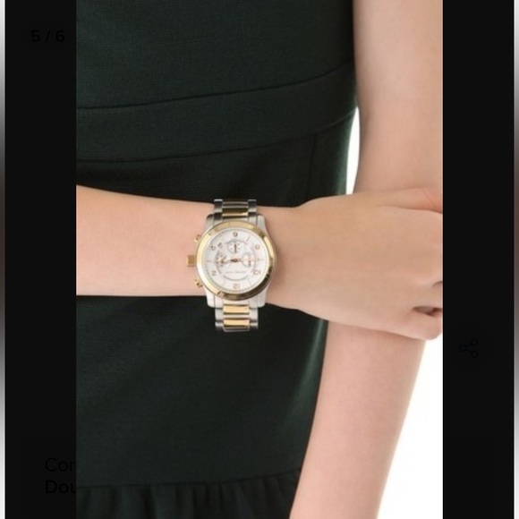 MICHAEL KORS Oversized Boyfriend Runway two tone watch UNISEX MK8283 - Picture 1 of 14